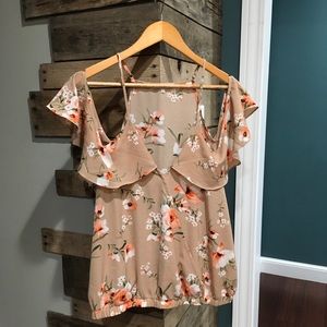 Floral Cold Shoulder Top